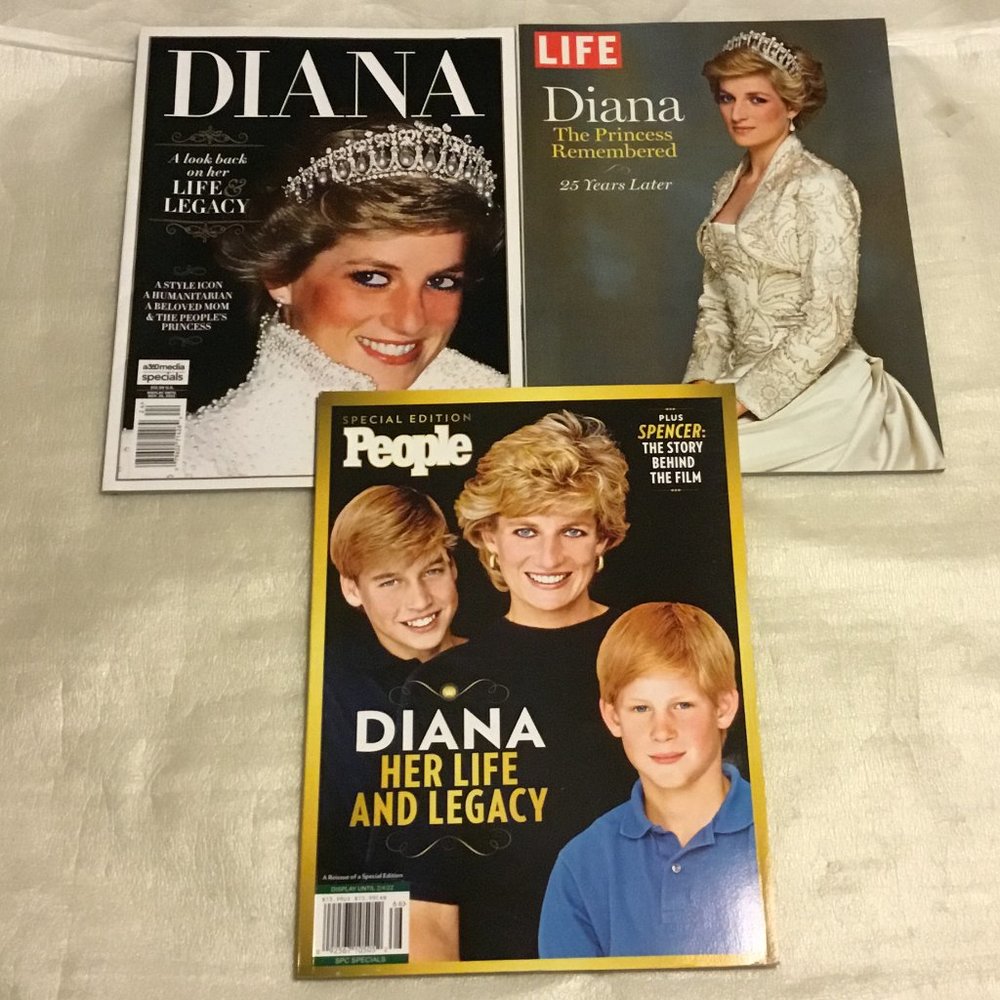 Lot of 3 collectible Princess Diana magazines
